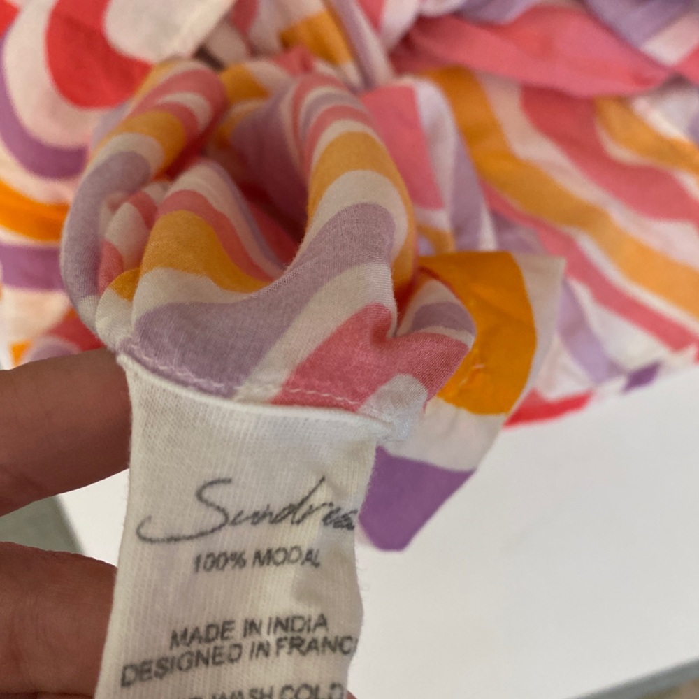 Sundress || Clea Dress Maxi Scoop Back Heart Pattern Pink Orange XS/S - Picture 9 of 9